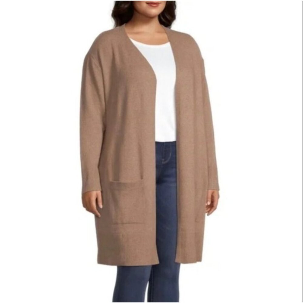 A.N.A Open Front Long Cardigan Petite XL Midi Duster Longline Sweater ANA PXL